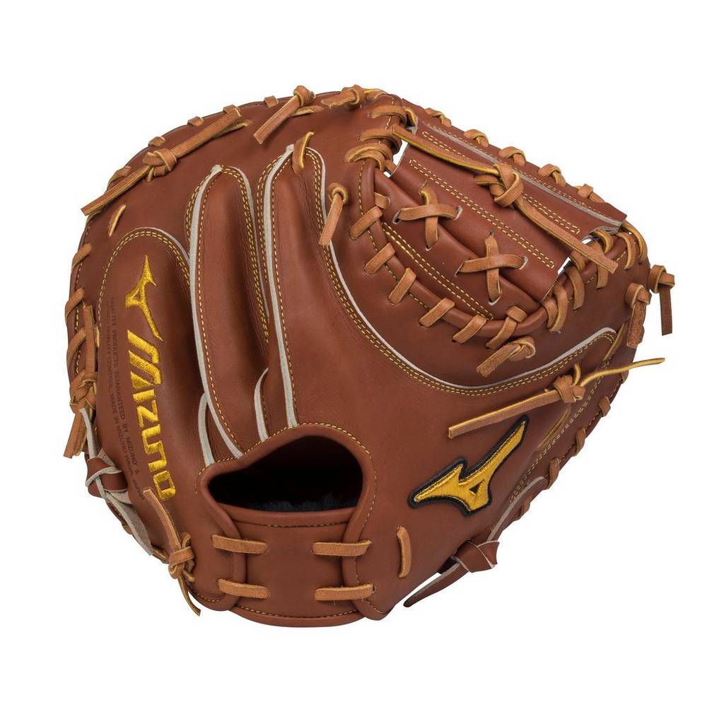 Mens Mizuno Pro Limited Edition 33.5" Baseball Catchers Mitt Brown Philippines (SOWABD170)